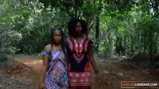 AfricanLesbians - After a Romantic Stroll in the Jungle Black Lesbians Snack