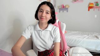 Young Schoolgirl CherryCute666 Plays With Her Cunt