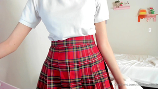 Young Schoolgirl CherryCute666 Plays With Her Cunt
