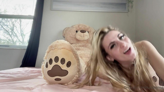 Luna Benna Shows Soles Then Rides On Her Favorite Teddy Bear