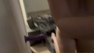 Faiiryquadmother Sucks & Fucks Her Purple Dildo