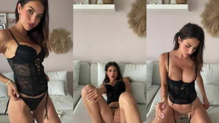 Julia Amareno Masturbating On The Couch With A Dildo