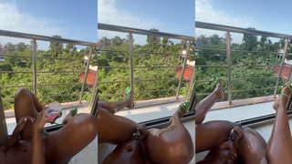 Kira Michelle Vibes And Squirts On The Balcony