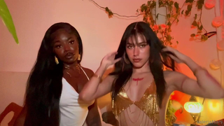 Valeria Mars Passionate Kissing And Titty Play With Ebony Girl