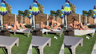 Madiiitay Enjoys In Eating Friend's Pussy By The Pool