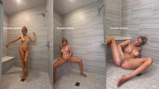 Cas Summer Nude In The Shower Pleasures Her Pussy